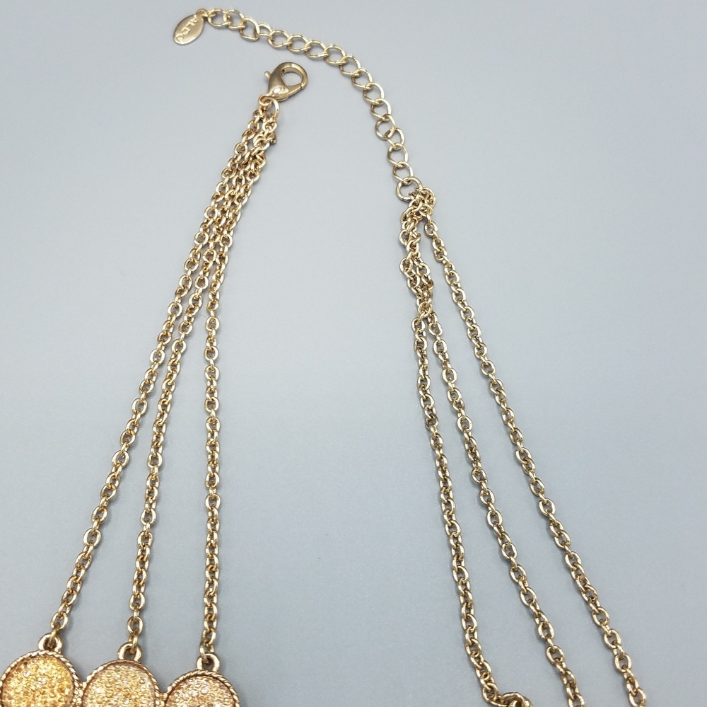 Shimmering Rhinestone Gold Tone Necklace - Picture 3 of 4